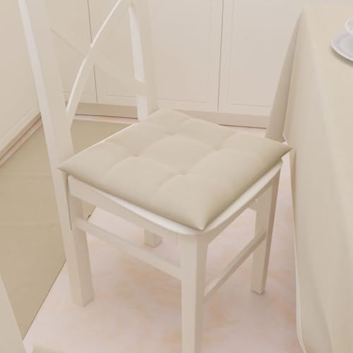 Master Houser: Stuhlkissen, max. Füllung mit Bändern, 40 x 40 cm, bequem, dekorativ, einfarbig, für Küchenstühle, Garten, Esszimmer (Beije) von Masters House Biancheria per la Casa