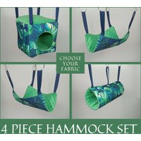 4 Stück Ratten Hängematten Set, Frettchen Chinchilla Set Für Kleintiere, Käfig Zubehör von MastersDogree