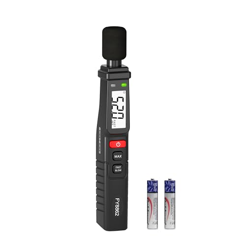 Dezibel-Meter, Schallpegelmesser Tragbar, Digital SPL Meter 30-130dB mit A gewichtet, Schnell/Langsam-Modus, MAX Data Hold, Clip-on Ultraleicht Lärm-Messgerät für Haus Fabrik Klassenzimmer Büro von Mastfuyi