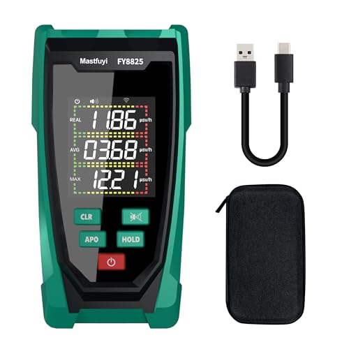 Geigerzähler, Nuklearer Strahlungsdetektor, Wiederaufladbarer Geigerzähler, Echtzeit-Alarm, Röntgen-Gamma-Beta-Nuklearstrahlungsmessgerät, große LCD-Farbanzeige von Mastfuyi