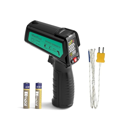Infrarot-Thermometer, K-Typ Thermoelement Laser-Temperatur-Pistole Einstellbare Emissivität Max Maßnahme, berührungslose Oberfläche Outdoor-Wärmepistole, Digital IR Temp Gun für Lebensmittel, Kochen, Infrarot-Thermometer, K-Typ Thermoelement Laser-Temperatur-Pistole Einstellbare Emissivität Max Maßnahme, berührungslose Oberfläche Outdoor-Wärmepistole, Digital IR Temp Gun für Lebensmittel, Kochen, von Mastfuyi