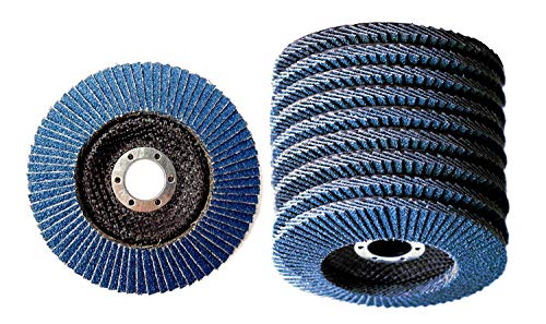 Set Mastiff Fächerscheiben ø 125 x 22.2 mm INOX Schleifscheiben Schleifmop Flap Disk für Winkelschleifer Blau (10 St. K80) von Mastiff