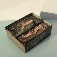 Kunst & Kunsthandwerk Handgefertigt Eisen Kupfer Große Aufbewahrungsbox von MastorasAntiques