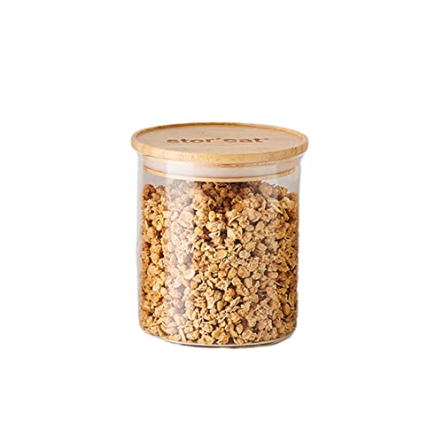 Mastrad – Aufbewahrungsglas – Connected Stor'Eat – Borosilikatglas – schützt vor Feuchtigkeit – luftdichter Deckel – Farbe Bambus – BPA-frei – 850 ml von mastrad