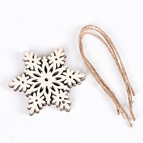 Masyrt 16pcs Hölzerne Schneeflocken, Weihnachtsbaum -Ornamente, DIY -Schneeflockendekorationen mit Schnur für Weihnachtsdekor, Bastelmittel, Tags, Tags Masyrt 16pcs Hölzerne Schneeflocken, Weihnachtsbaum -Ornamente, DIY -Schneeflockendekorationen mit Schnur für Weihnachtsdekor, Bastelmittel, Tags, Tags von Masyrt