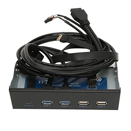 Masyrt 5,25 Zoll Media Dashboard, 2XUSB3.0 2XUSB2.0 1XTYPE C Hochgeschwindigkeitsfront Panel für PC -Desktop -Chassis, Unterstützt XP, Vista, Server, 7, 8, 10,. (2U3+2U2+TC) von Masyrt