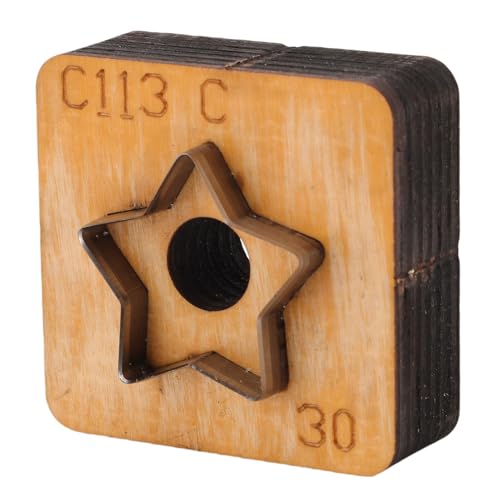 Masyrt Aus Massivem Holz- und Kohlenstoffstahl -Leder Geschnitten, Pentagrammform -Stanzform für Schlüsselbeuteldekorationen, mit Einfachem und Mühelosem Schneiden für Handgefertigtes (30 mm) von Masyrt