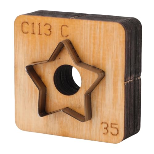 Masyrt Aus Massivem Holz- und Kohlenstoffstahl -Leder Geschnitten, Pentagrammform -Stanzform für Schlüsselbeuteldekorationen, mit Einfachem und Mühelosem Schneiden für Handgefertigtes (35 mm) von Masyrt