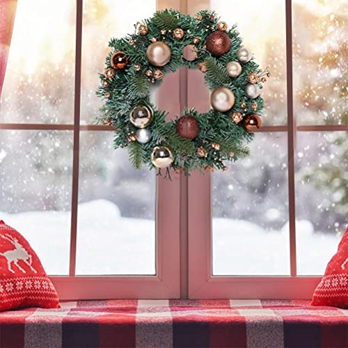 Masyrt Bunter Weihnachtsball-Kranz mit Matten und Glänzenden Ornamenten, Bruchs Ichere Weihnachts Girlande für Haustür, Frohe Weihnachten Ornament Masyrt Bunter Weihnachtsball-Kranz mit Matten und Glänzenden Ornamenten, Bruchs Ichere Weihnachts Girlande für Haustür, Frohe Weihnachten Ornament von Masyrt