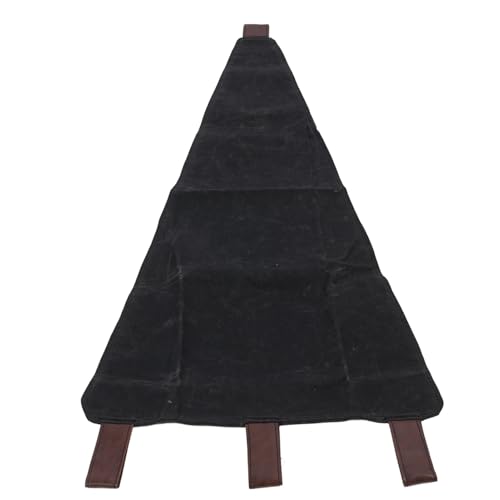 Masyrt Campinghocker -Stoff Stoff mit Seil Tragbar, Klappbarer Campinghocker -Tuch mit Seil, Nylon -PU -Leder -Baumwollstuhl für Camping Angel Strandausflüge Hinterhof Lounge (Schwarz) von Masyrt