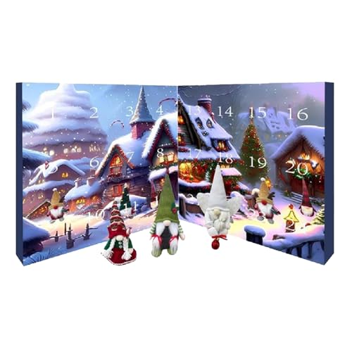 Masyrt Gnome Adventskalender 2024 Weihnachts -Countdown -Kalender Nette Dekoration Essentials Ornamente Advent Countdown Kalender für den Urlaub von Masyrt