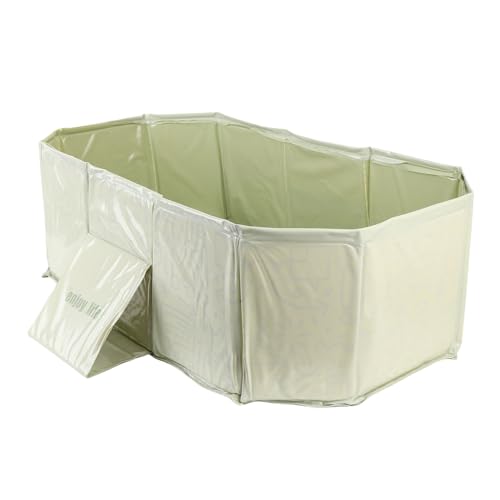 Masyrt Große Tragbare Babyklappbadwanne, Verstärkte Stützplatten, PVC -Material, für Säuglinge und, Faltbar, mit Abflussstopp, Leicht Reinigung, Kleinkind -Reisewanne (Grün) von Masyrt