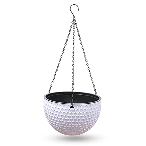 Masyrt Hängende Pflanzentöpfe 16 cm Innenplastik Weißer Rattan Hängekorb (#3) von Masyrt