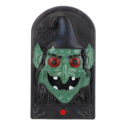 Masyrt Halloween Türklingel,Halloween Horror Türklingel mit Hellem Geräusch,Sprechende Türklingeln mit Lightup Augapfel,Dekoration Requisite für Bar Spuk House Escape Room (Hexenform) von Masyrt