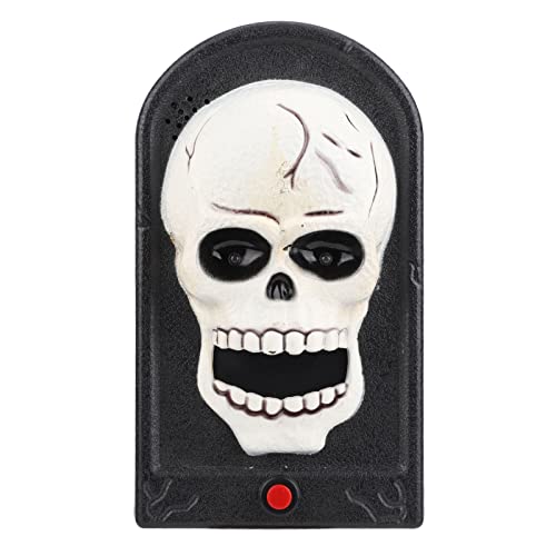 Masyrt Halloween Türklingel,Halloween Horror Türklingel mit Hellem Geräusch,Sprechende Türklingeln mit Lightup Augapfel,Dekoration Requisite für Bar Spuk House Escape Room (Schädelform) von Masyrt