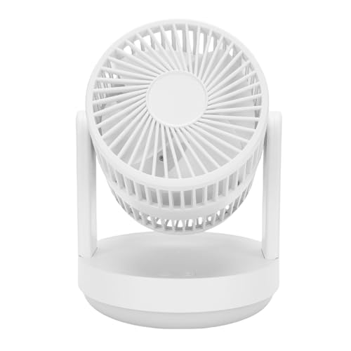 Masyrt Schreibtischlüfter,Tragbare Kühlung Ruhiger Desktop -Lüfter,3 Geschwindigkeiten Einstellbare wiederaufladbare Desktop -Oszillations -Luftzirkulatorventilatoren mit Nachtleuchten (Beige) von Masyrt