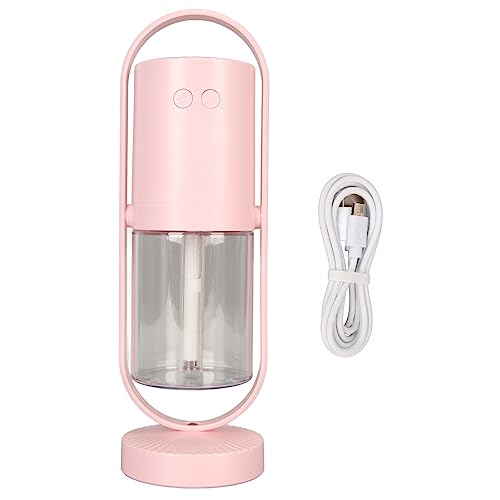 Masyrt Tragbarer -Luftbefeuchter mit Leichter 200 Ml Kaltem Nebel RGB Fine Spray Ultra Leise Tragbarer Luftbefeuchter mit LED -Licht für Babyauto Reise (Rosa) von Masyrt