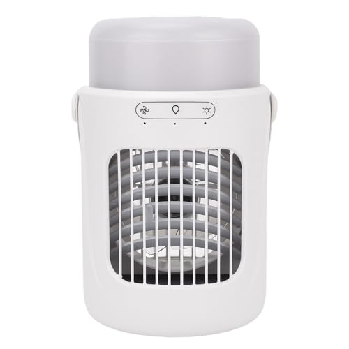 Masyrt Tragbarer Luftkühlerlüfter,USB wiederaufladbare 10000 mAh 2 Lichter Modus Airs Kühlerventilatoren,3 Geschwindigkeit 600 Ml Wassertankschalter Kühllüfter für Home Office Camping von Masyrt