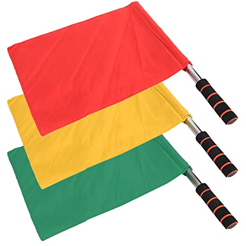 Signalflagge, 3 Stück Wettbewerb Schiedsrichter Signalflagge Wettkampfsport Orden Handfahne Edelstahl Fahnenmast von Masyrt