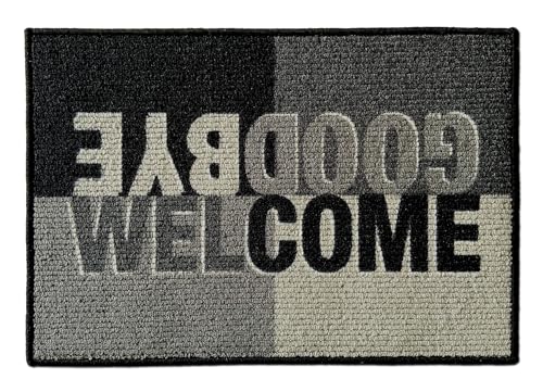 Mat-Master Fußmatte 50x70 cm/rutschfeste waschbare Fußmatte mit starker Nässe,-Schmutzfangfunktion (Welcome Goodbye) von Mat-Master
