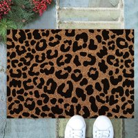 Willkommen Fußmatte Leopard | Einweihungsparty Geschenk Neues Haus Maßgeschneidertes Türmatte Outdoor Matte Hochzeitsgeschenk Kokosmatte von MatConceptDesign