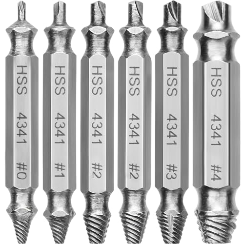 Doppelseitiges Schraubenausdreher-Set (6-teilig, Edelstahl), abisoliertes Schraubenentferner-Bohrer-Bit-Set mit Koffer von Mata1 von Mata1