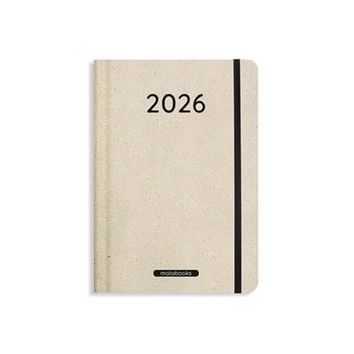 matabooks – A5 Kalender Samaya 2026 Farbe: Nature M (DE/EN): Veganer Jahresplaner aus nachhaltigem Graspapier von Matabooks