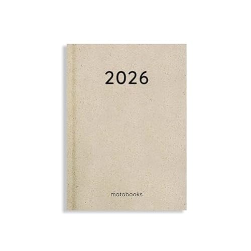 matabooks – A6 Kalender Samaya 2026 Farbe: Nature S (DE/EN): Veganer Jahresplaner aus nachhaltigem Graspapier von Matabooks