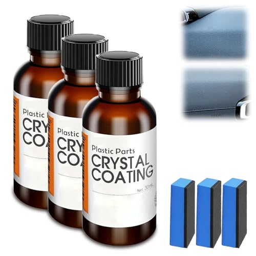 2025 Neu Kunststoffteile Kristalline Beschichtung, Kunststoffpflege Auto Crystal Coating, Kratzer Entferner Auto, Car Scratch Remover, Car Plastics Restorer mit SpezialschwäMmen (3PCS) von Matame