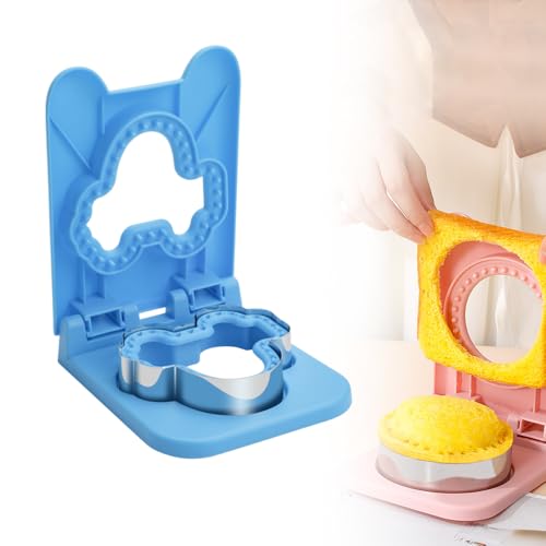 Brotaustechformen Kinder,2025 New Ausstechformen Brotdose,Brot Ausstecher für Kinder Handschutz DIY-Sandwich-Backformen (Blau) von Matame