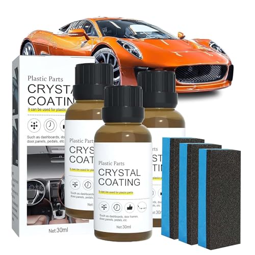 Kunststoffteile Kristalline Beschichtung, 2024 New Car Plastics Restorer, Auto-Kunststoff-Restaurator, Auto-Plastikteile-Renovierungsmittel, Crystal Coating Kunststoff (3 Stück) von Matame