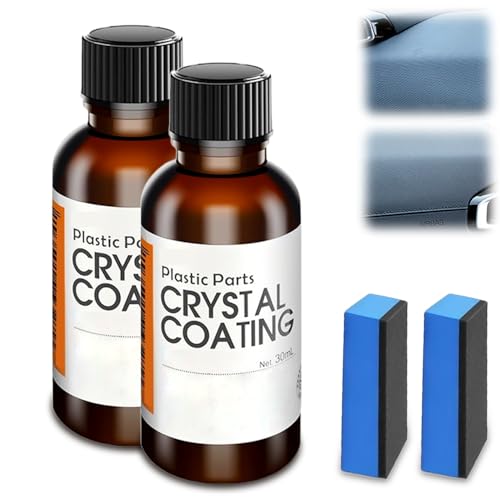 Kunststoffteile Kristalline Beschichtung, 2025 Neu Kunststoffpflege Auto Crystal Coating, Kratzer Entferner Auto, Car Scratch Remover, Car Plastics Restorer mit SpezialschwäMmen (2PCS) von Matame