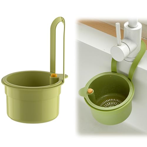 Sieb für Spülbecken, Multi-functional Spülbecken Sieb, Siebkorb Spüle Drain Basket, Wasserhahn Hängender Filterkorb, Küchenspüle Abfluss Korb für Waschen Organizer (Grün-1PCS) von Matame