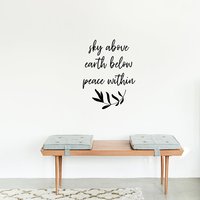 Himmel Über Erde Unter Frieden Innerhalb Aufkleber - Vinyl Wandtattoo Mantra Wandtattoos Abnehmbare Yoga Room Decor von MatchSetLove