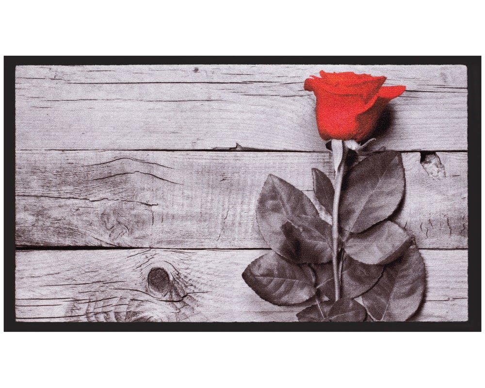 Fußmatte Türmatte Mono Holz-Optik Rose in 40x75 cm, matches21 HOME & HOBBY, rechteckig, Höhe: 5 mm, Rutschfester Fussabtreter für innen als waschbare Schmutzfangmatte von matches21 HOME & HOBBY
