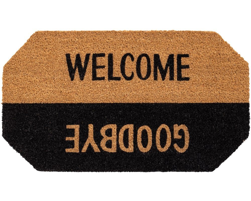 Fußmatte Kokosmatte Welcome Goodbye Spruch als aussen Sauberlaufmatte, matches21 HOME & HOBBY, rechteckig, Höhe: 15 mm, Rutschfeste Kokos-Türmatte als Outdoor Schmutzfangmatte 40x70 cm von matches21 HOME & HOBBY