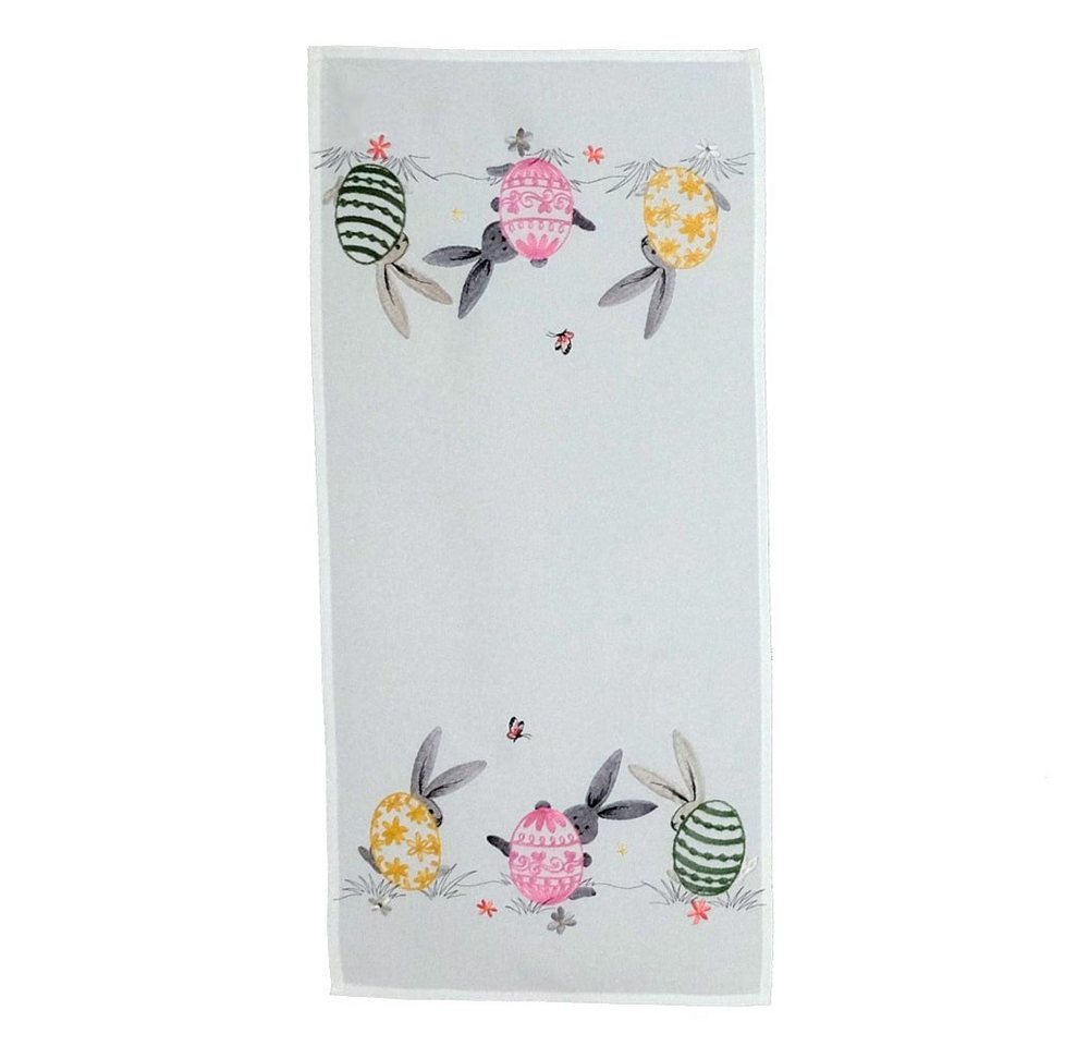 matches21 HOME & HOBBY Tischdecke Tischläufer DENISE Ostern Osterhasen Ostereier Polyester 40 x 85 cm (1-tlg), Pflegeleicht & waschbar bei 30 °C von matches21 HOME & HOBBY