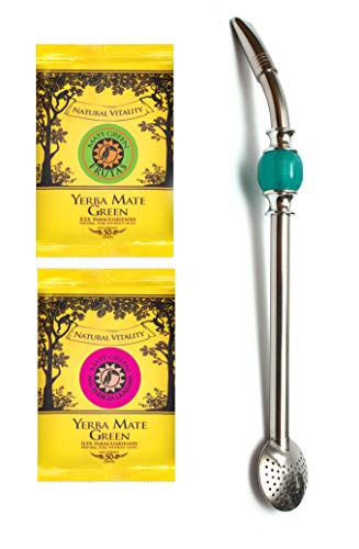 Mate Green Yerba Mate und bombilla, Silber und Türkis, 21 cm von Mate Green