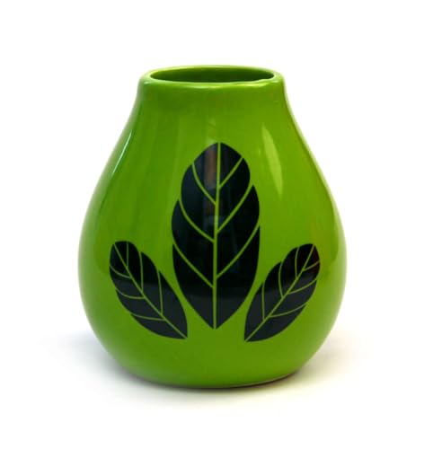 Mate Green Yerba mate-tee keramik kalebasse Hoja Green becher Verziert mit Yerba Mate-Blättern 350ml tasse Mate Green Yerba mate-tee keramik kalebasse Hoja Green becher Verziert mit Yerba Mate-Blättern 350ml tasse von Mate Green