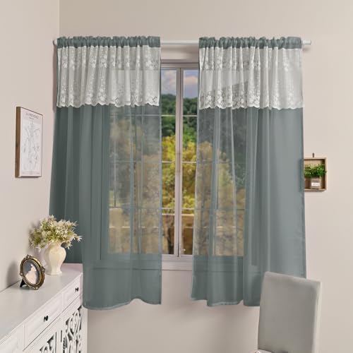 Mateju 2 Stücke Gardinen, Tüll Vorhänge Feste Farbe, Modern Transparent Vorhang, für Gardinen Wohnzimmer, Küche Fenster, Dekorativ Schlafzimmer (Klassisches Grau,100x125cm) von Mateju
