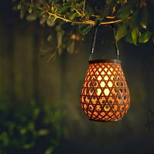 Mateju 2er-Pack Solarlampen für Außen Garten Hängend, Solarlaterne für Außen Solarleuchte Garten Balkon IP65 Wasserdicht Solar Laternen für Terrasse Rasen Hof Fest Deko (Beige) von Mateju