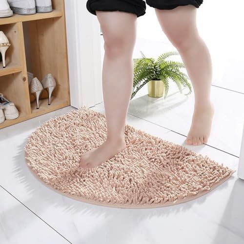 Mateju Badematte Chenille 40 50 60, Badematte rutschfest Waschbar Badezimmerteppich in Chenille Weich Flauschig Badteppich Saugfähige für Badvorleger Duschvorleger (393 Khaki,40 * 60cm) von Mateju