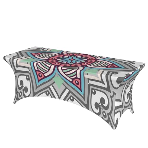 Mateju Böhmen Tischhusse 4/6/8 Fuß, Elasthan Tischdecke Rechteckige Tisch Hussen Polyester Spanntischdecke für Hochzeit Party Küche Dekoration Feiern (Grau,183x76x76cm) von Mateju