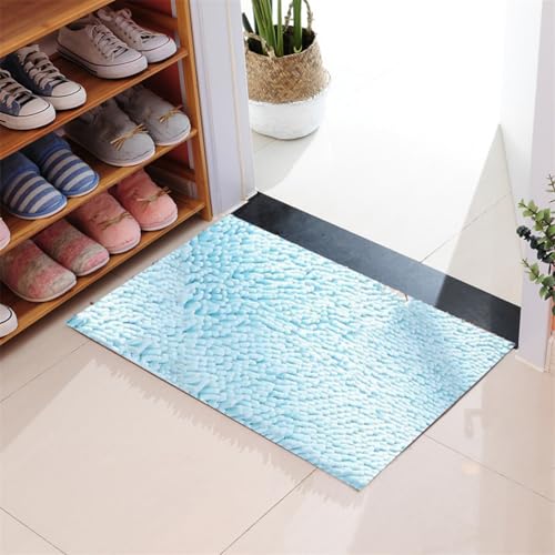 Mateju Chenille Badematte rutschfest, Badezimmerteppich in Rechteck Weich Flauschig Badteppich Waschbar Badvorleger Saugfähige Fußmatte für Dusche Toilette (50x80cm,Himmelblau) von Mateju