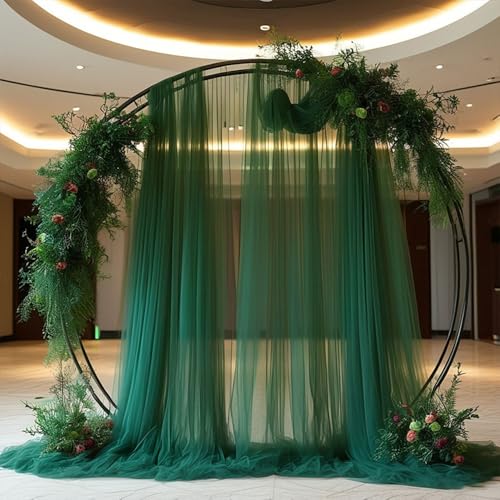 Mateju Chiffon Hochzeit Vorhang Hochzeitsbogen 1 Stück Chiffon Tüll Stoff Querbehang Deko Gardinen Hintergrund für Dekoration Torbogen Zeremonie (Dunkelgrün,160x600 cm) von Mateju