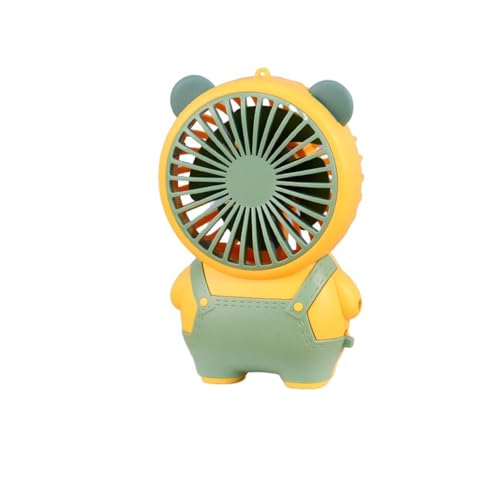 Mateju Handventilator, Mini Ventilator Akku Aufladbar USB Mini Hand Fan, Bär Kleiner Ventilator mit 3 Geschwindigkeiten 300mAh, Portable Fan für Reisen Büro Zuhause (Gelb) von Mateju