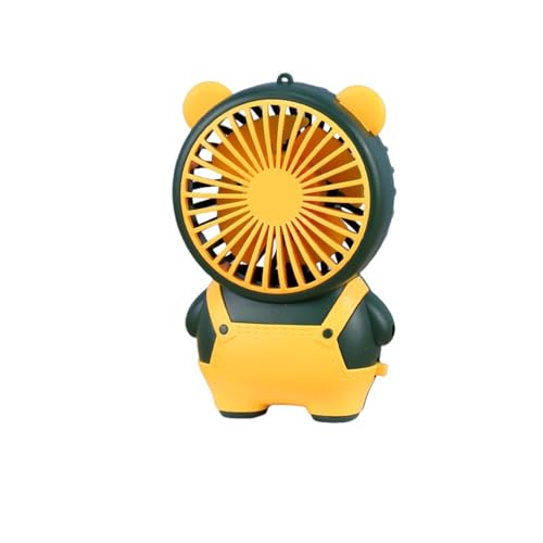 Mateju Handventilator, Mini Ventilator Akku Aufladbar USB Mini Hand Fan, Bär Kleiner Ventilator mit 3 Geschwindigkeiten 300mAh, Portable Fan für Reisen Büro Zuhause (Grün) von Mateju
