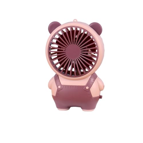 Mateju Handventilator, Mini Ventilator Akku Aufladbar USB Mini Hand Fan, Bär Kleiner Ventilator mit 3 Geschwindigkeiten 300mAh, Portable Fan für Reisen Büro Zuhause (Rosa) von Mateju