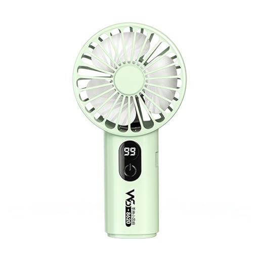 Mateju Handventilator, Mini Ventilator Akku Aufladbar USB Mini Hand Fan, Kleiner Ventilator mit 3 Geschwindigkeiten 1200mAh, Portable Fan für Reisen Büro Zuhause (Grün,1) von Mateju