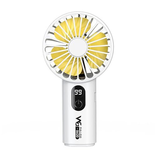 Mateju Handventilator, Mini Ventilator Akku Aufladbar USB Mini Hand Fan, Kleiner Ventilator mit 3 Geschwindigkeiten 1200mAh, Portable Fan für Reisen Büro Zuhause (Weiß,1) von Mateju